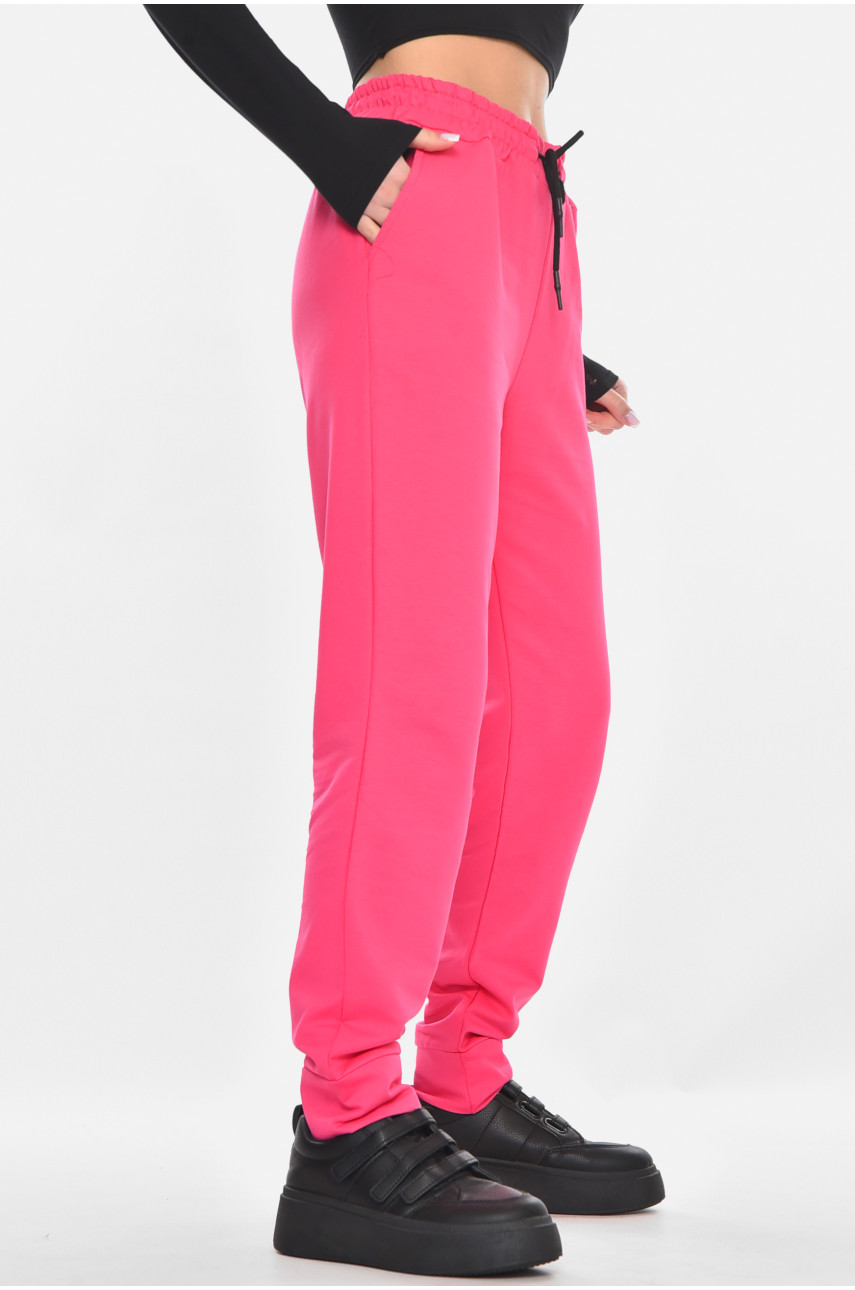 Спортивні штани жіночі однотонні малинового кольору 362 210968