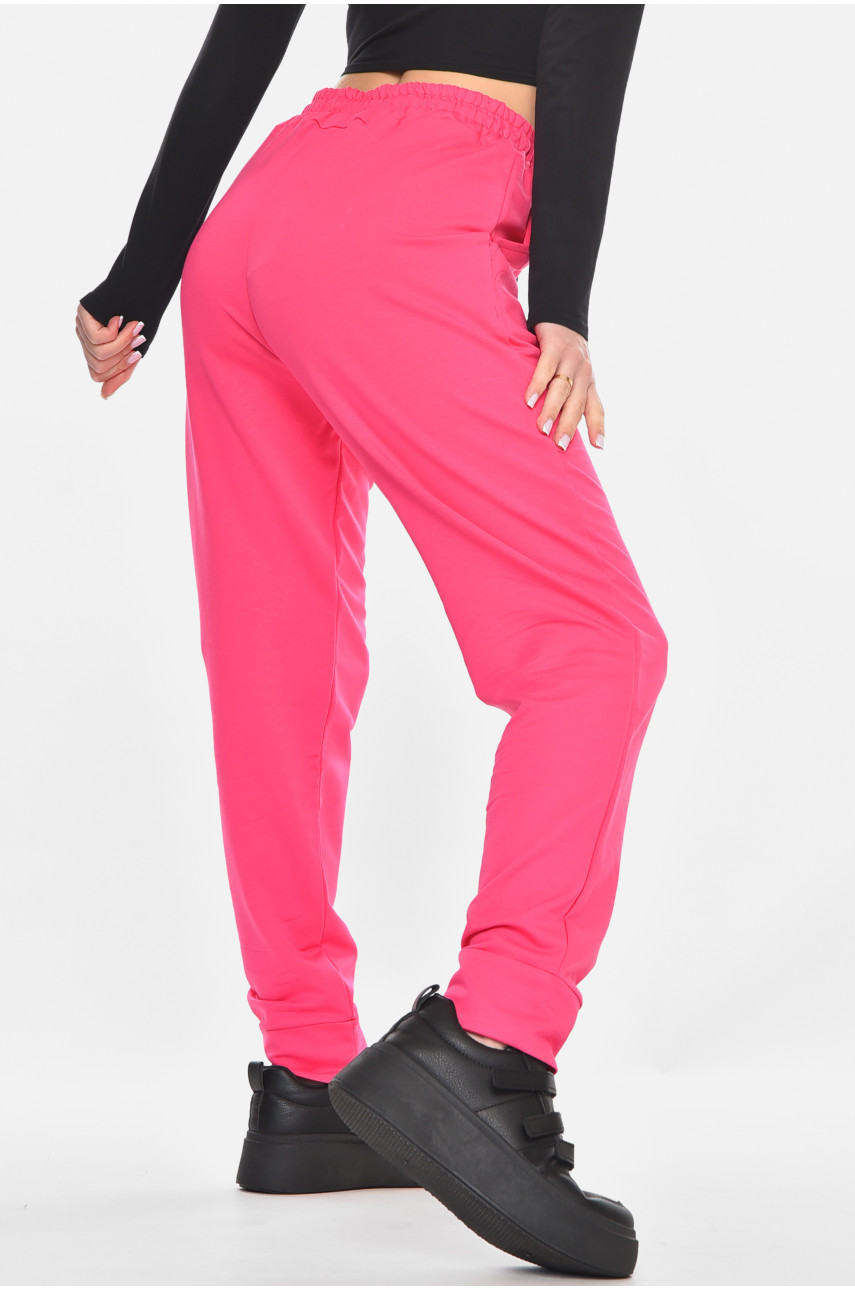 Спортивні штани жіночі однотонні малинового кольору 362 210968