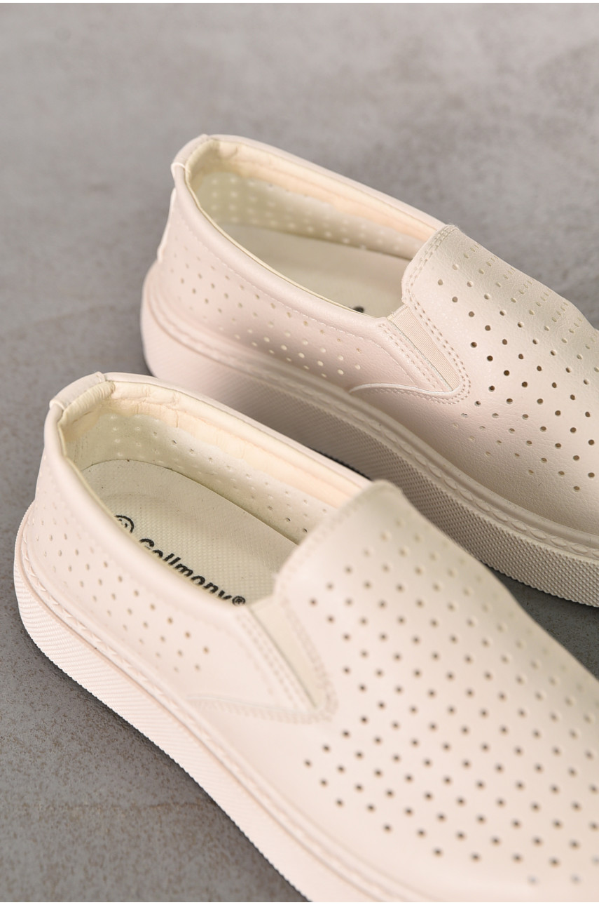 Слипоны женские молочного цвета 2024-88-3 210970 Слипоны женские молочного цвета 2024-88-3 210970