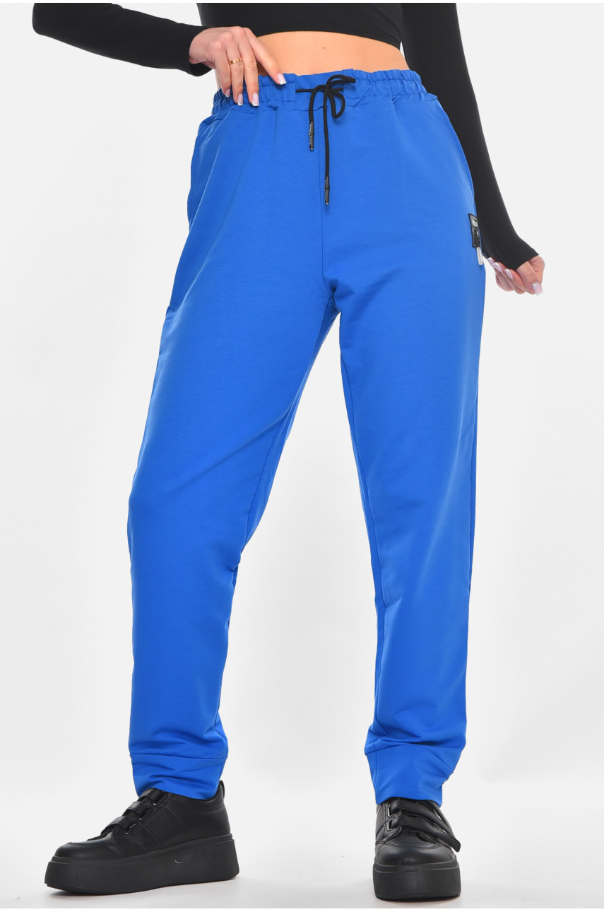 Спортивні штани жіночі однотонні синього кольору 362 210971