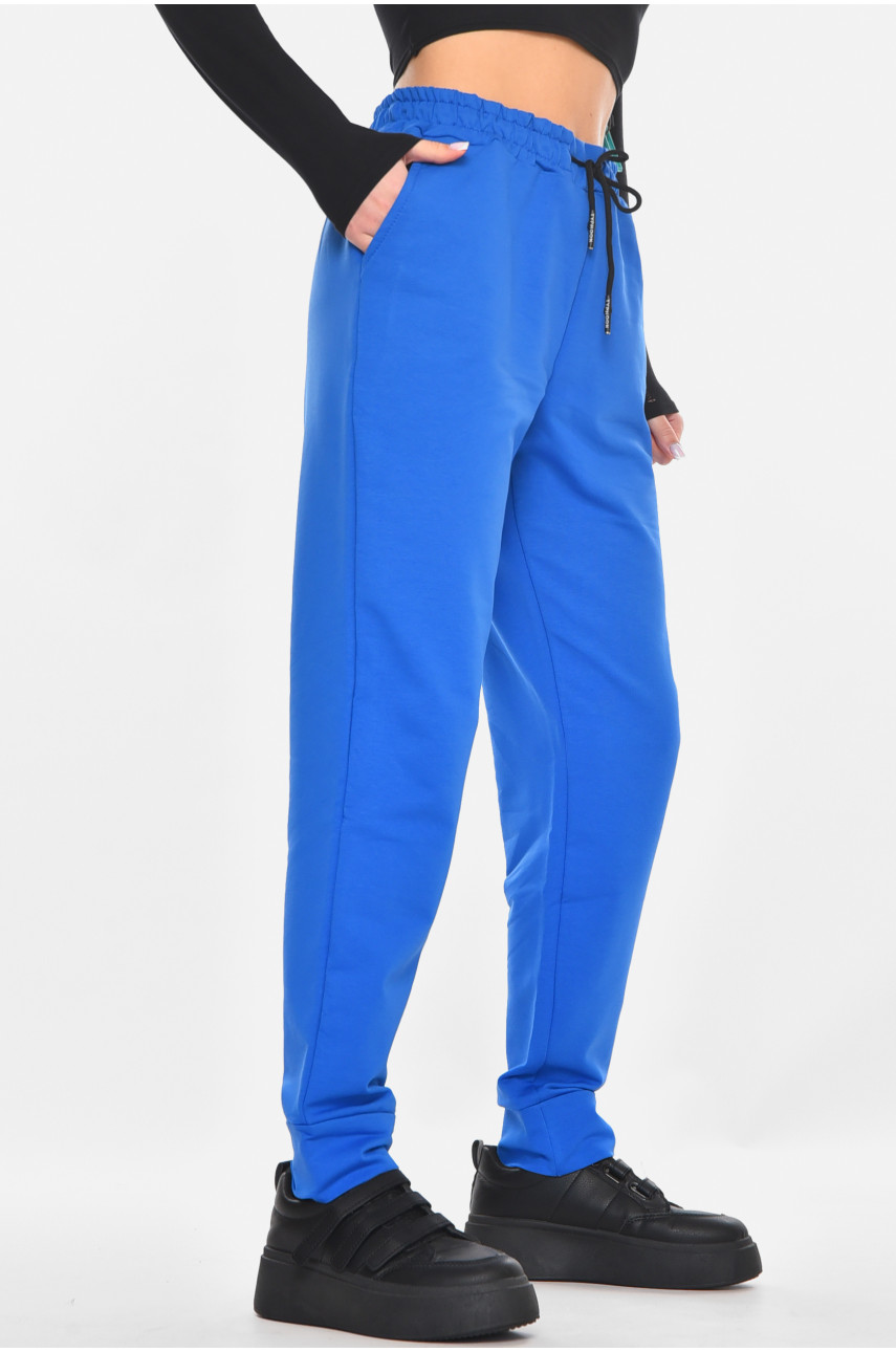 Спортивні штани жіночі однотонні синього кольору 362 210971