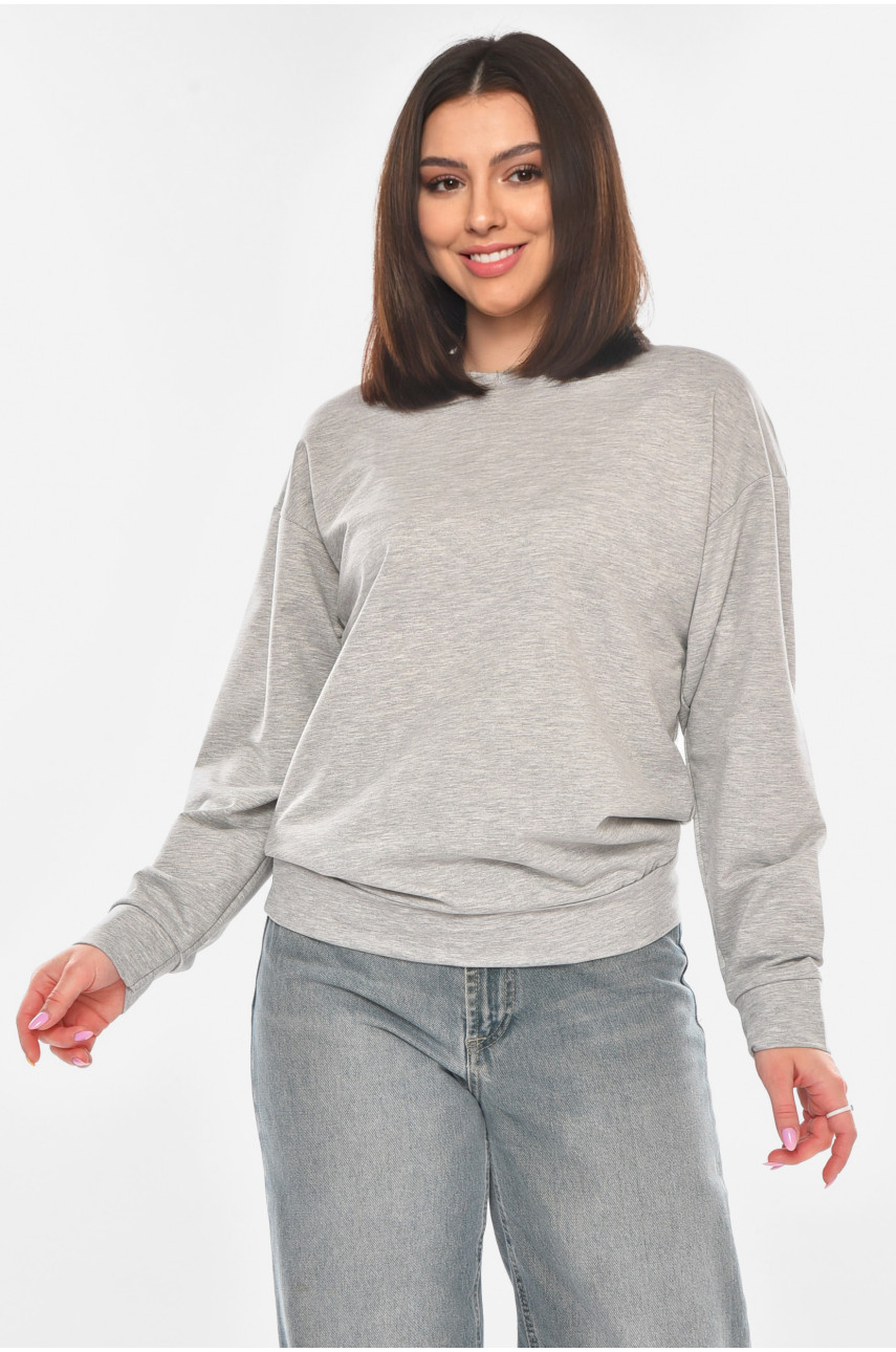 Світшот жіночий однотонний сірого кольору 363 210974