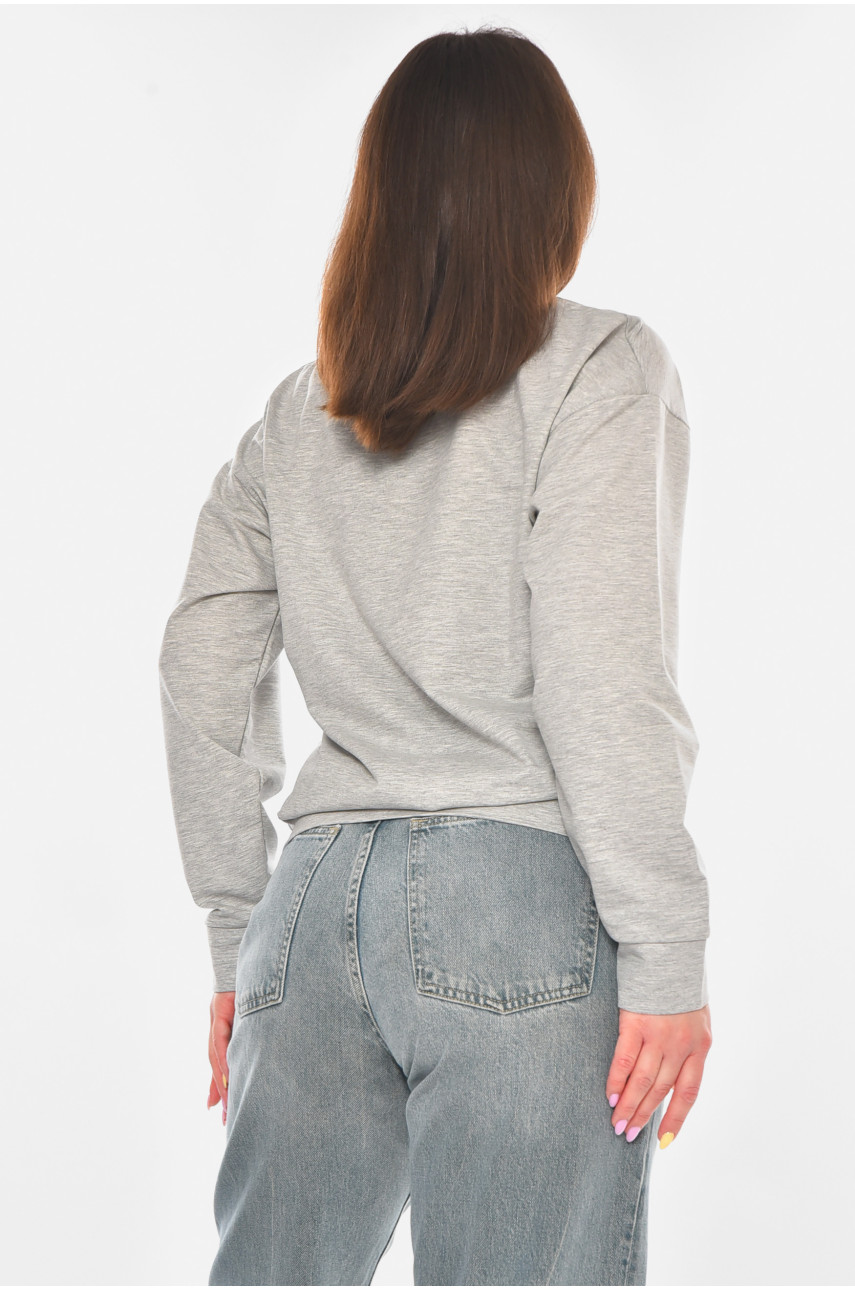 Свитшот женский однотонный серого цвета 363 210974