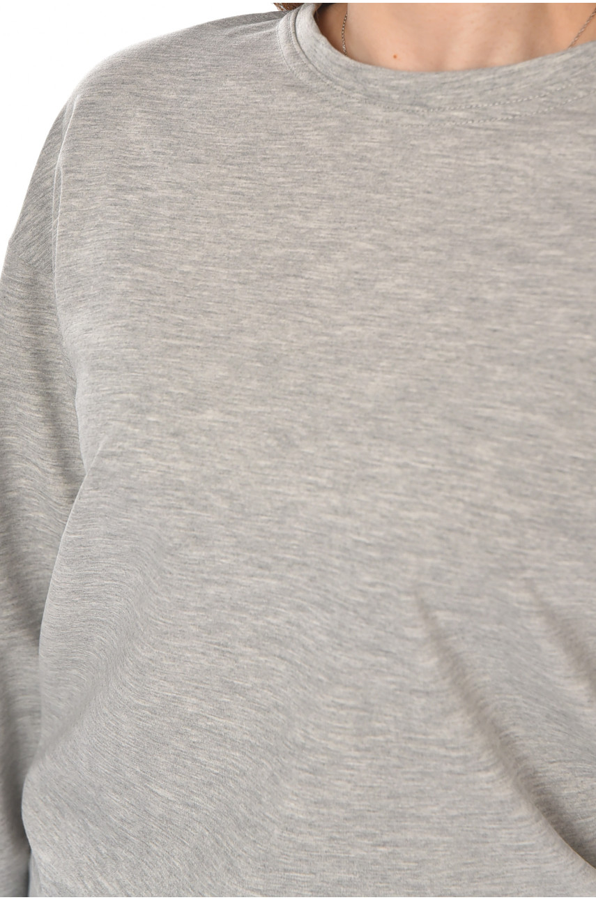 Свитшот женский однотонный серого цвета 363 210974