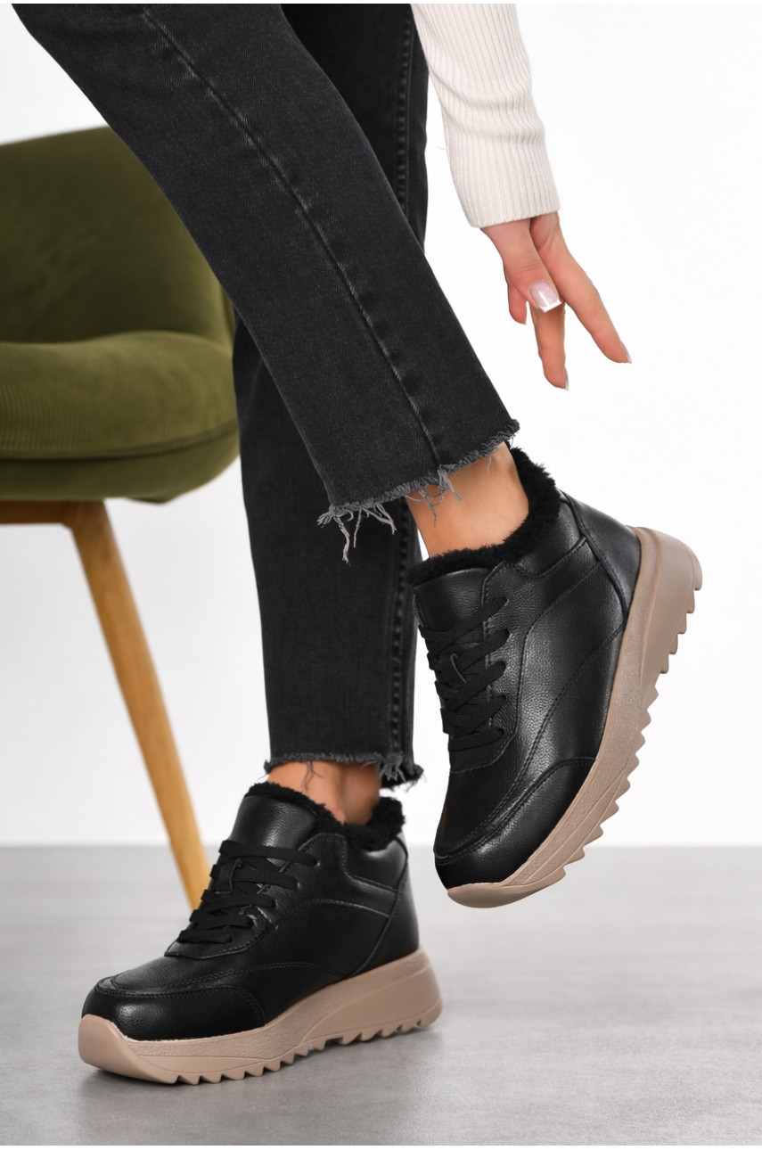 Ботинки женские зимние черного цвета 650-7-1 210975