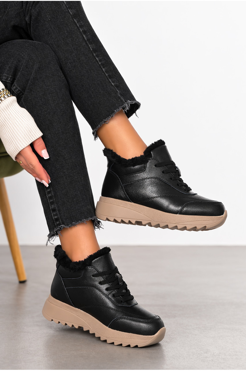 Ботинки женские зимние черного цвета 650-7-1 210975