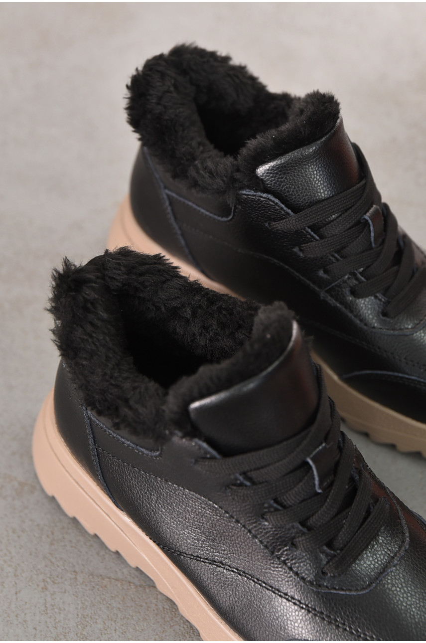 Ботинки женские зимние черного цвета 650-7-1 210975 Ботинки женские зимние черного цвета 650-7-1 210975