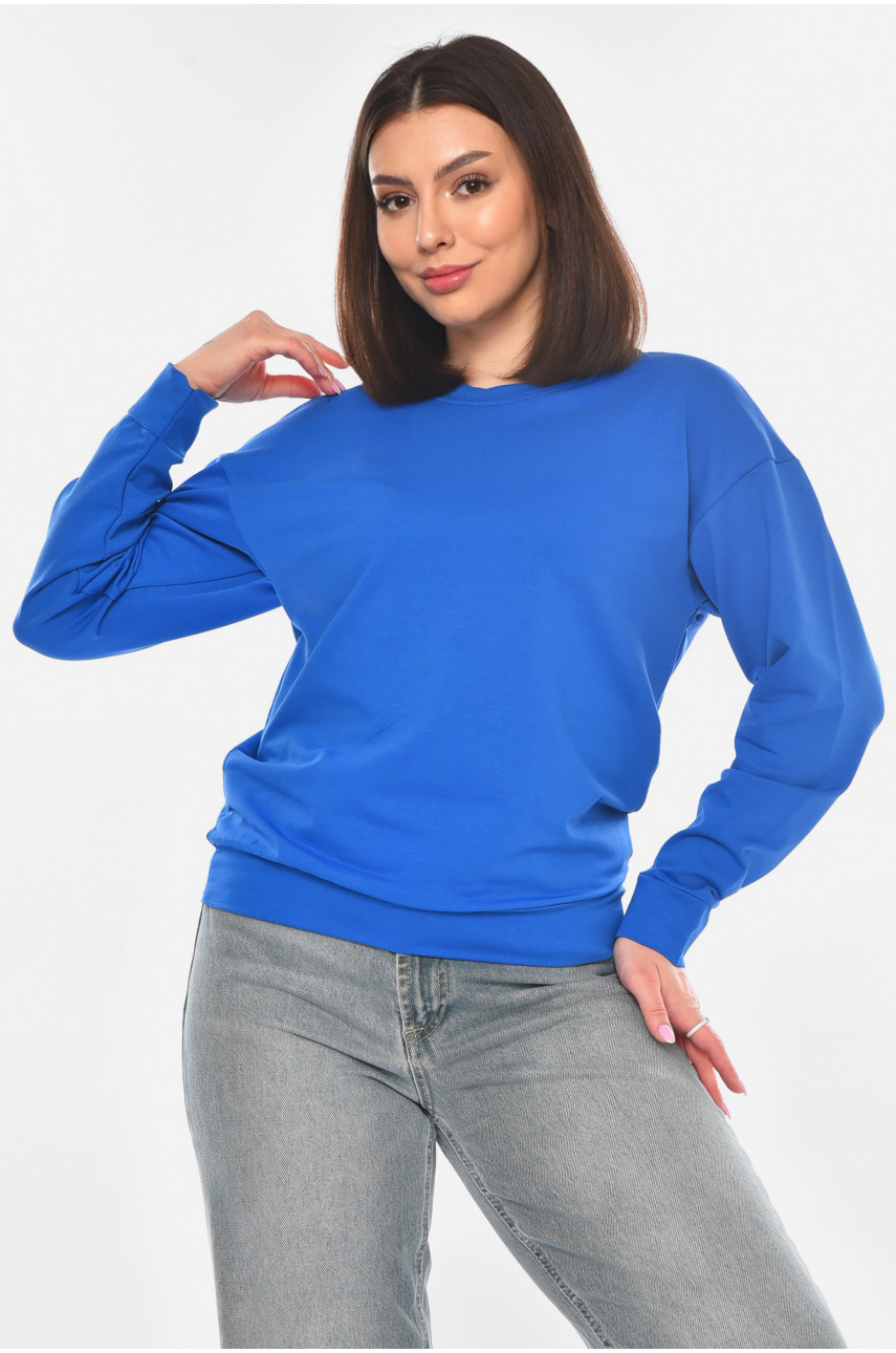 Світшот жіночий однотонний синього кольору 363 210976