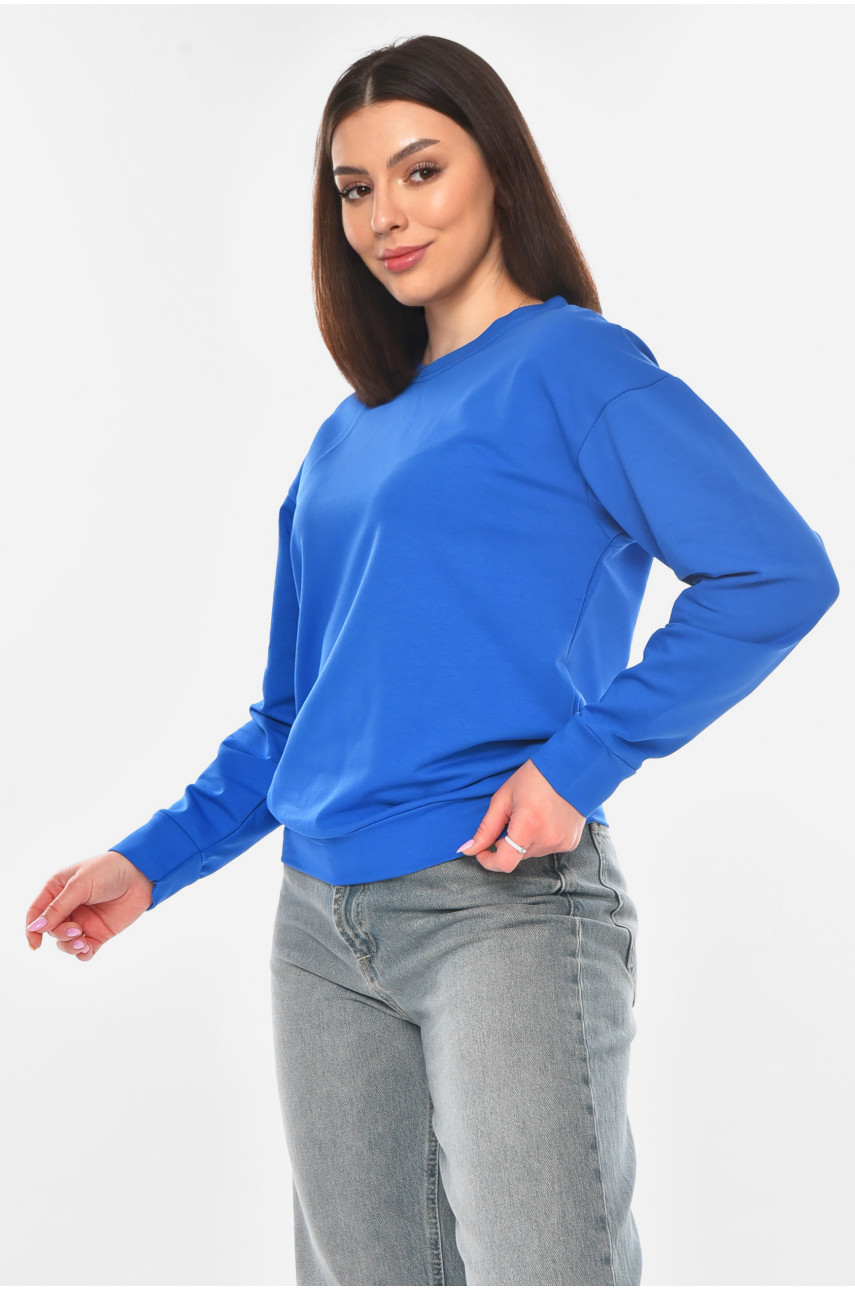 Світшот жіночий однотонний синього кольору 363 210976