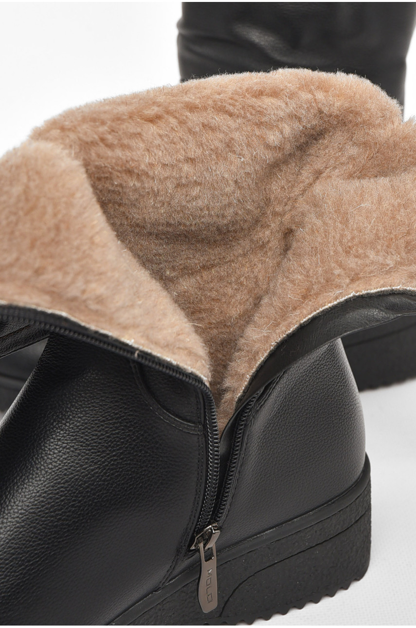 Полусапоги женские зимние черного цвета на меху 374 210984 Полусапоги женские зимние черного цвета на меху 374 210984