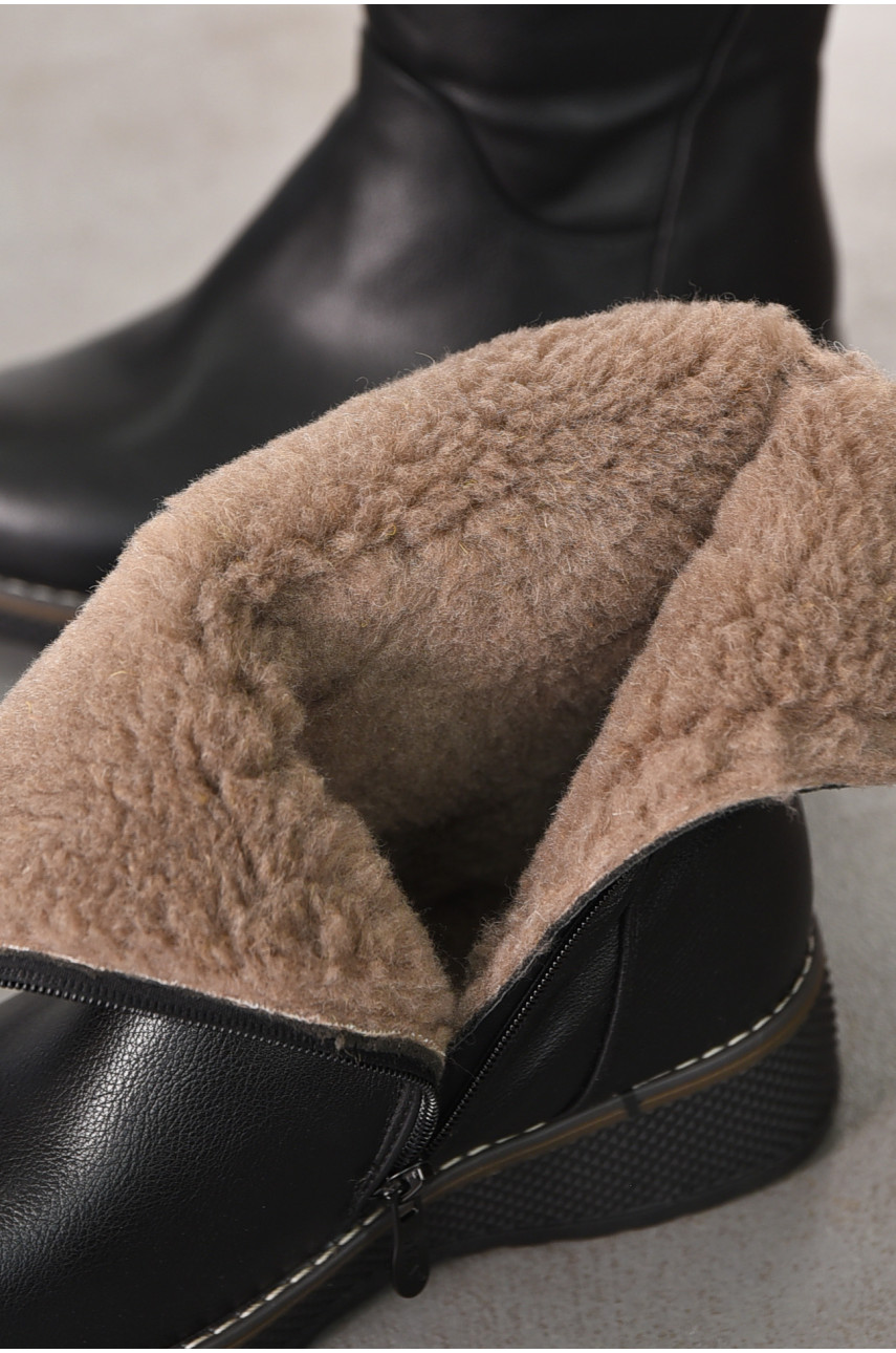 Полусапоги женские зимние черного цвета на меху 607-4 210985 Полусапоги женские зимние черного цвета на меху 607-4 210985