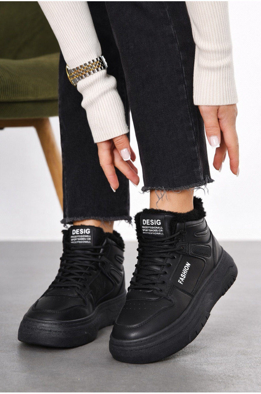 Кроссовки женские черного цвета зима 2024-1-1 211002