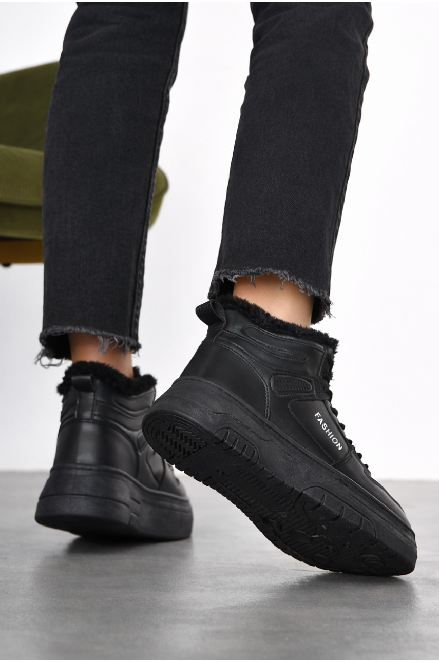 Кроссовки женские черного цвета зима 2024-1-1 211002