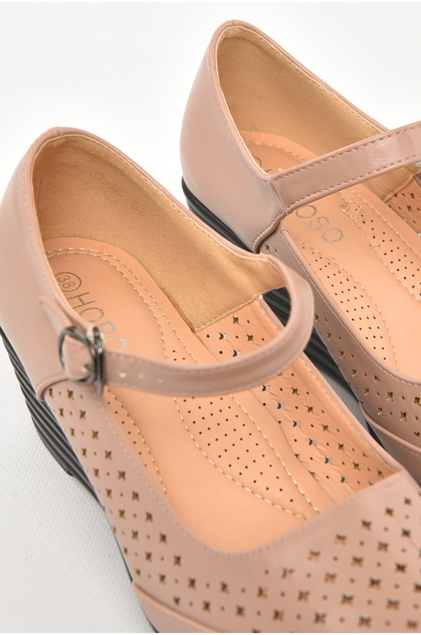 Туфли женские бежевого цвета 02-3с 211006