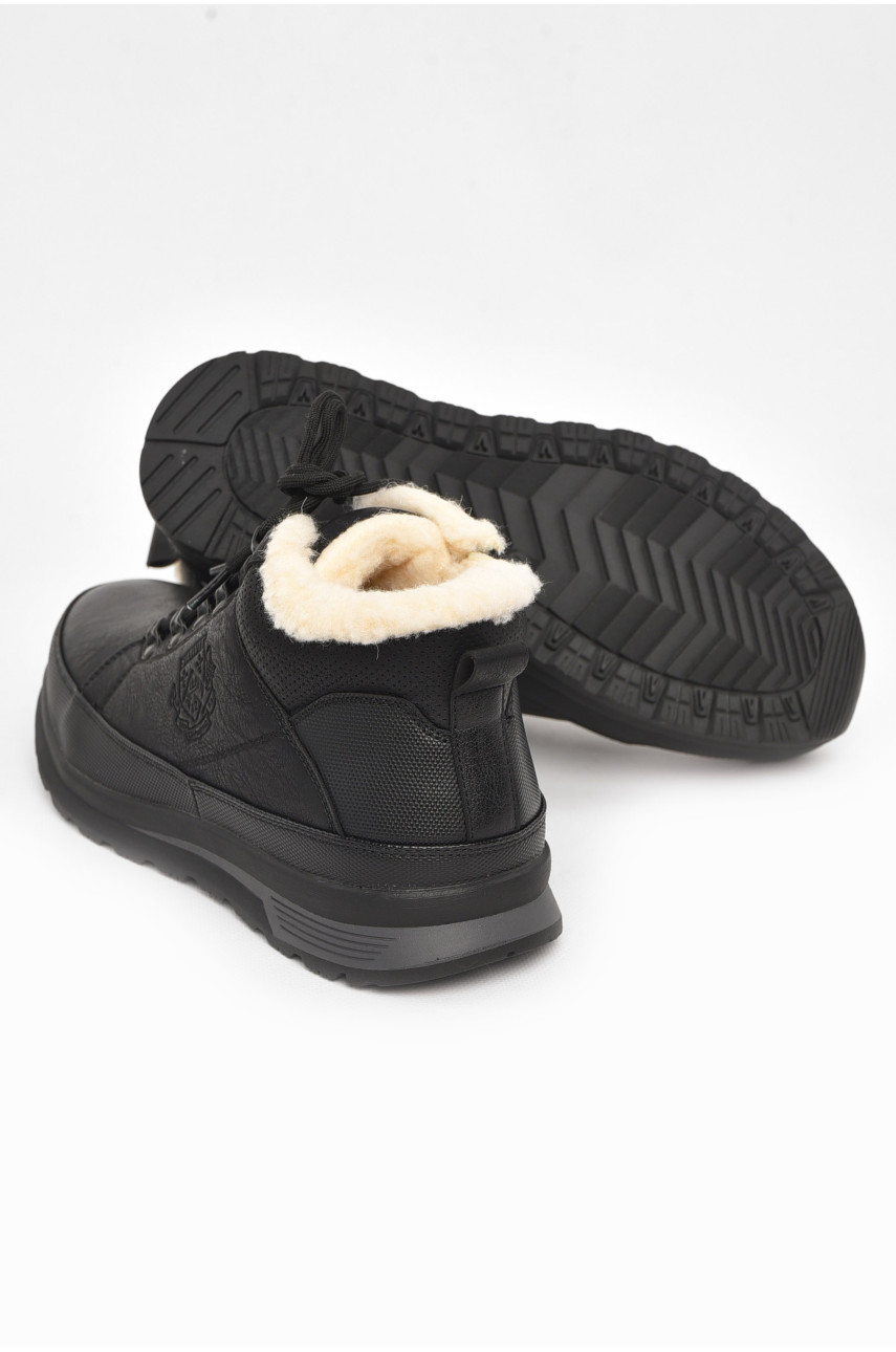Ботинки мужские зимние на меху черного цвета 3735-5 211008