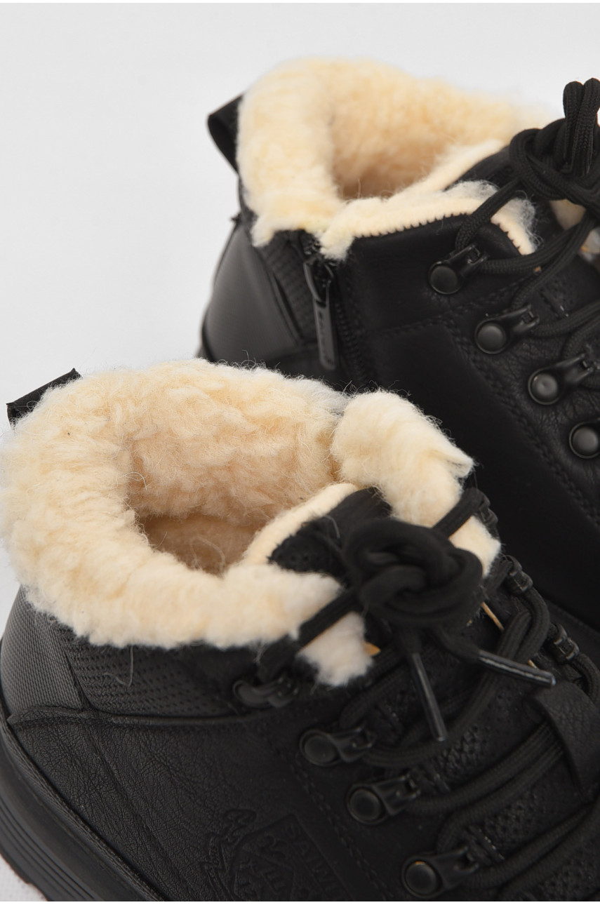 Ботинки мужские зимние на меху черного цвета 3735-5 211008