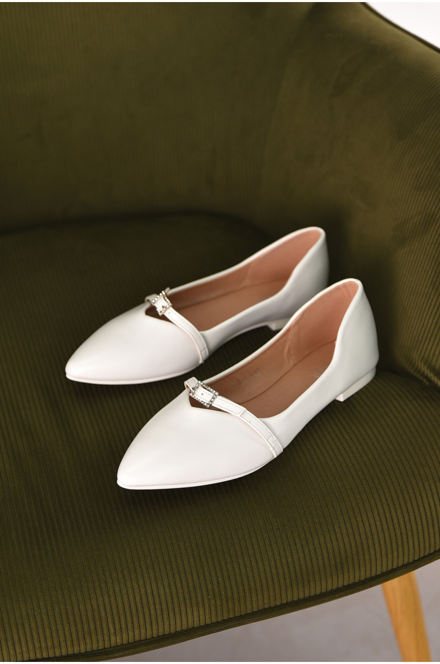Балетки женские белого цвета W1311-9 211015