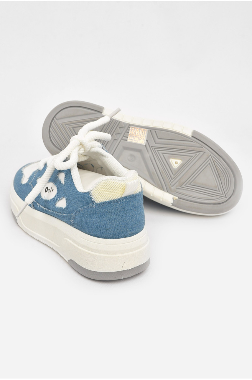 Кроссовки женские синего цвета на шнуровке 2024-13-2 211020