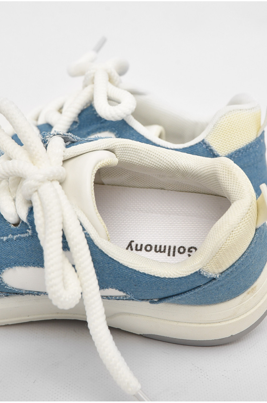 Кроссовки женские синего цвета на шнуровке 2024-13-2 211020