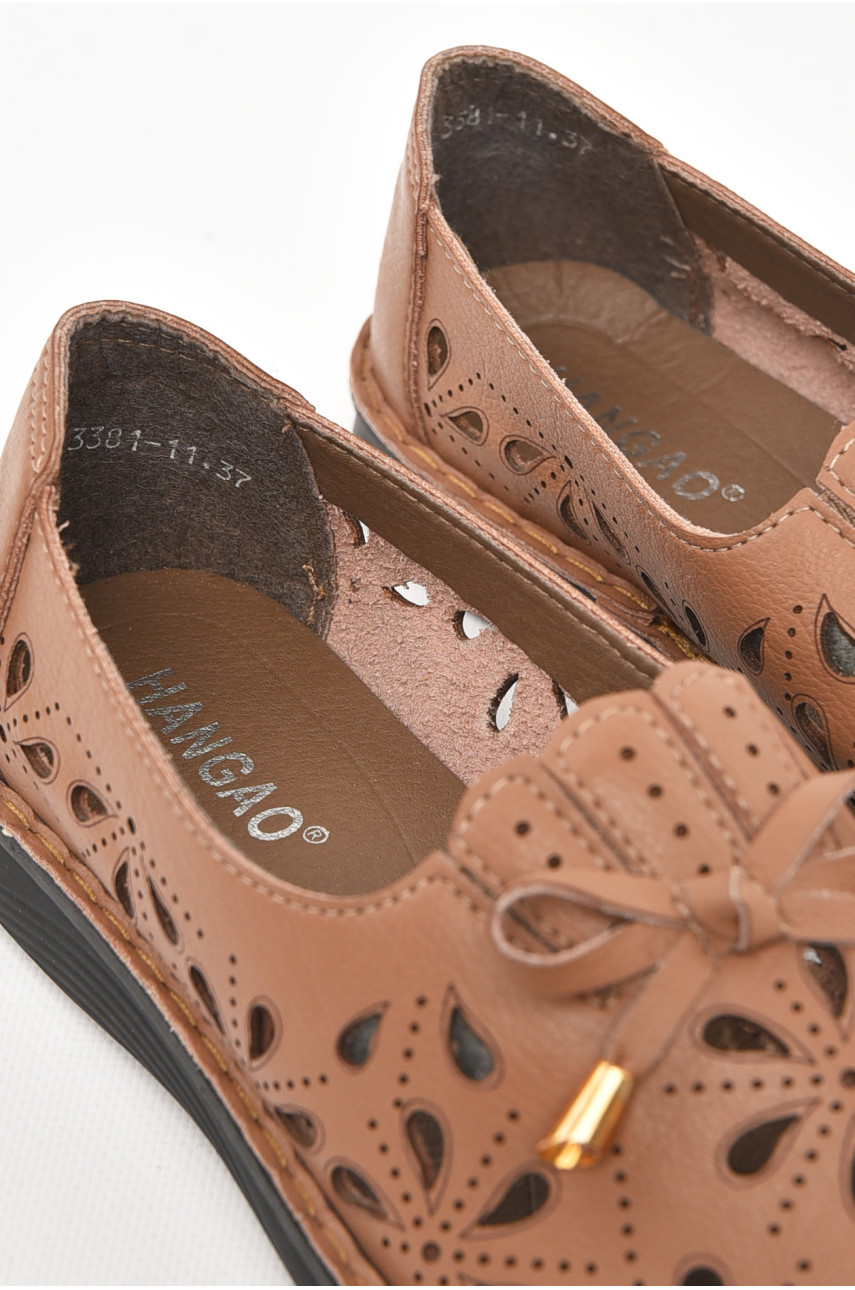 Туфли женские темно-бежевого цвета 3381-11 211023