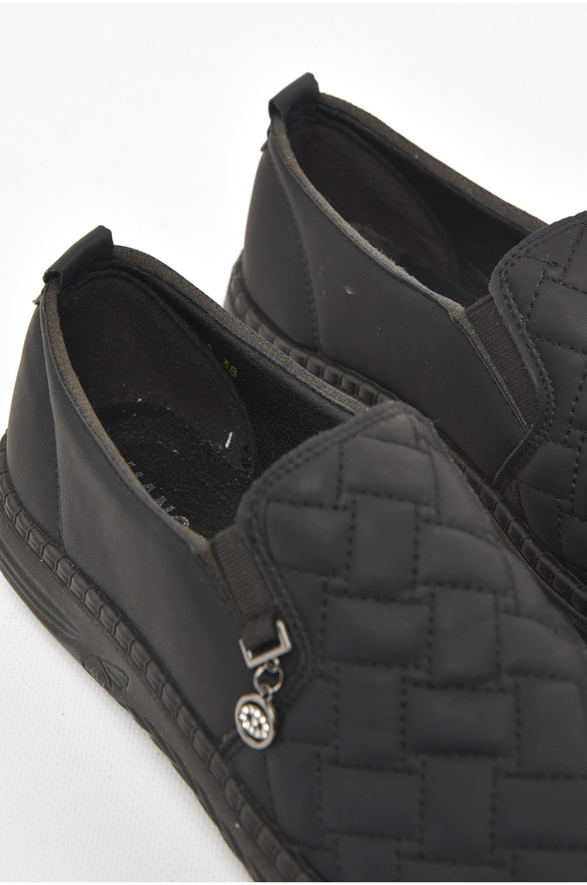 Мокасины женские черного цвета 202-1 211025 Мокасины женские черного цвета 202-1 211025
