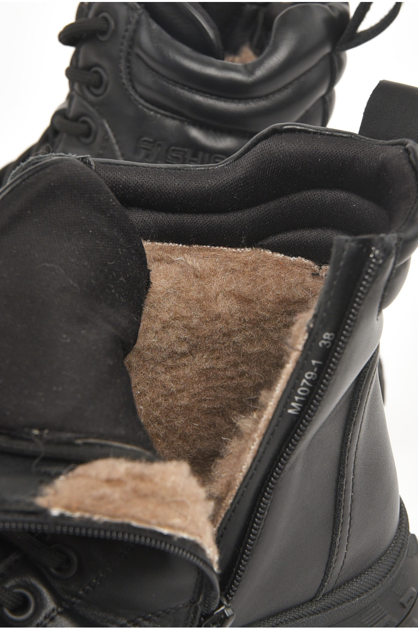 Ботинки женские зимние черного цвета 1079-1 211030 Ботинки женские зимние черного цвета 1079-1 211030
