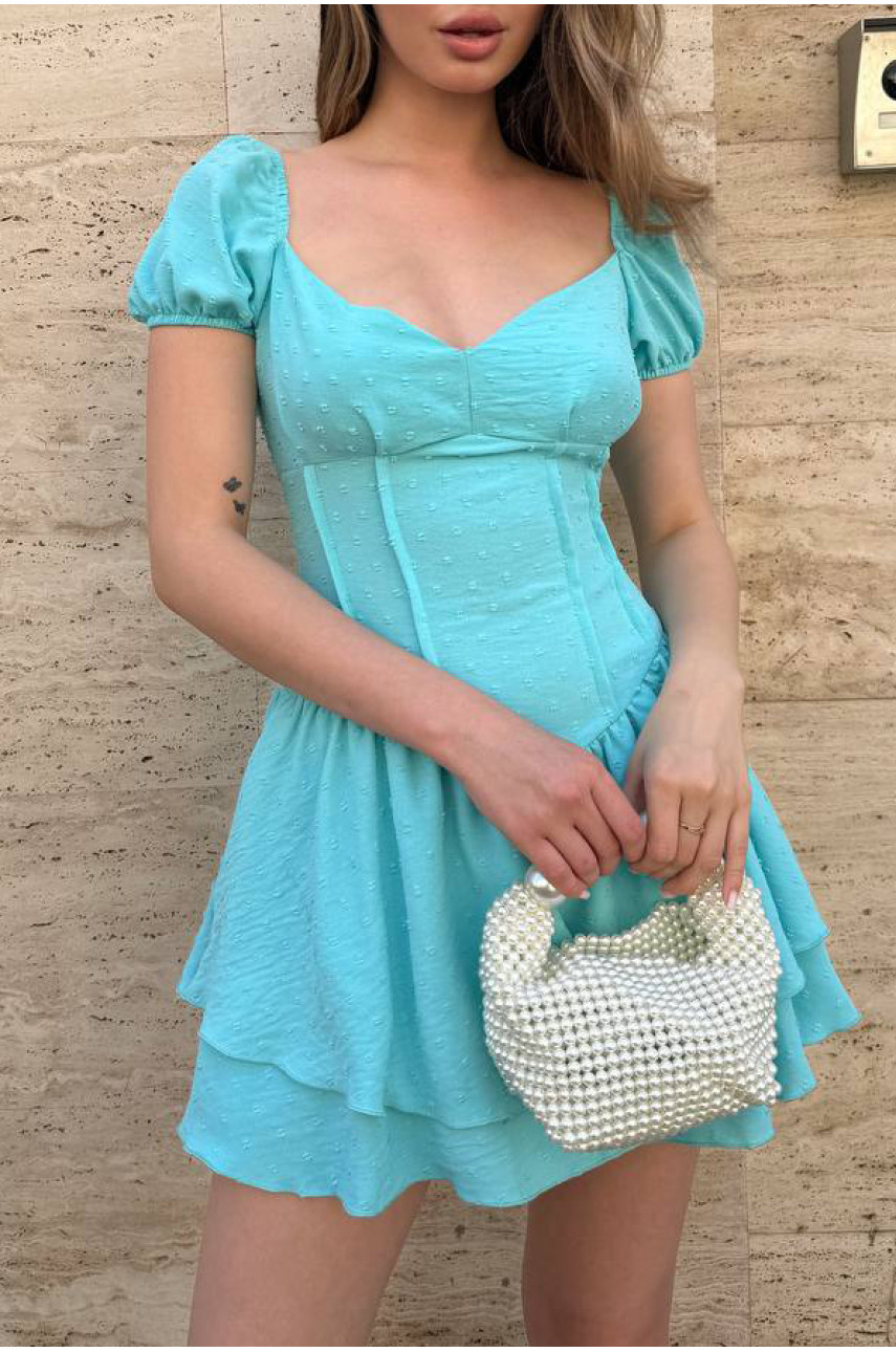 Сукня-комбінезон з шортами жіноча блакитного кольору 004 211039