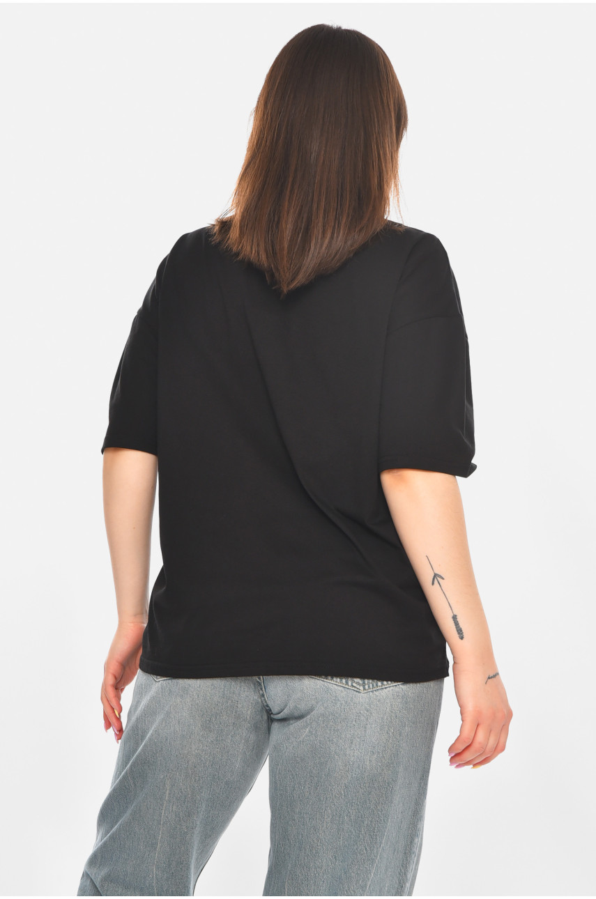 Футболка женская черного цвета с принтом 216 211040