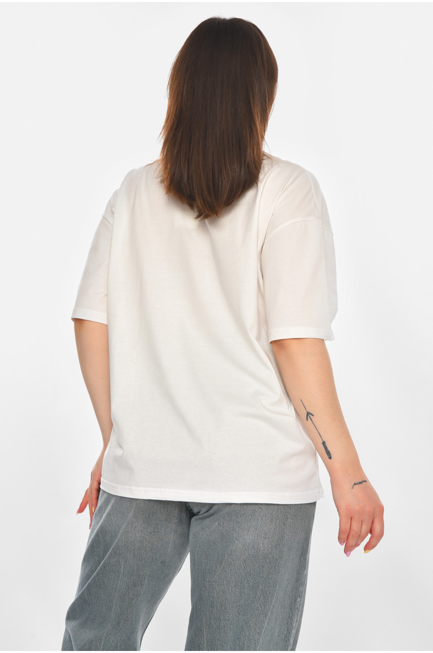 Футболка женская белого цвета с принтом 216 211044