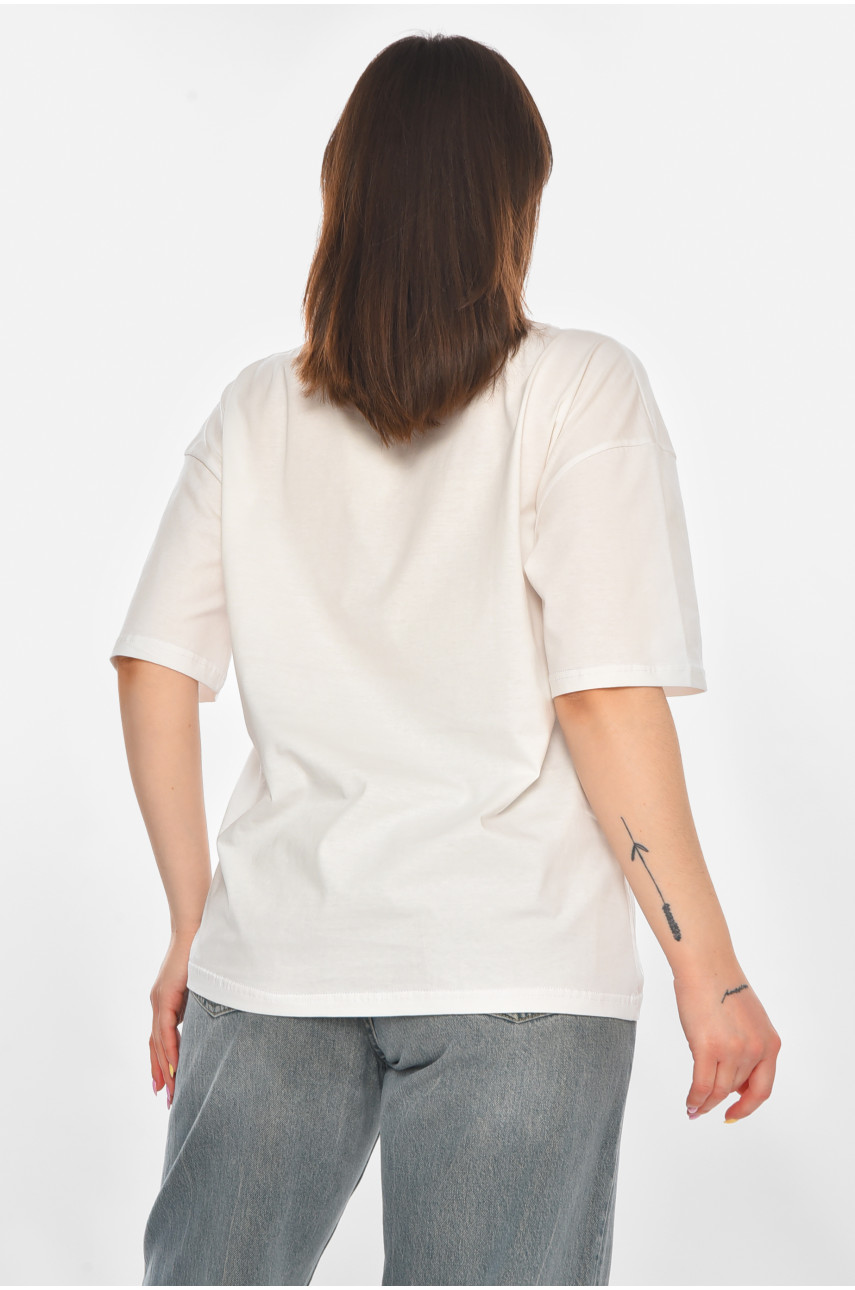 Футболка женская белого цвета с принтом 217 211046