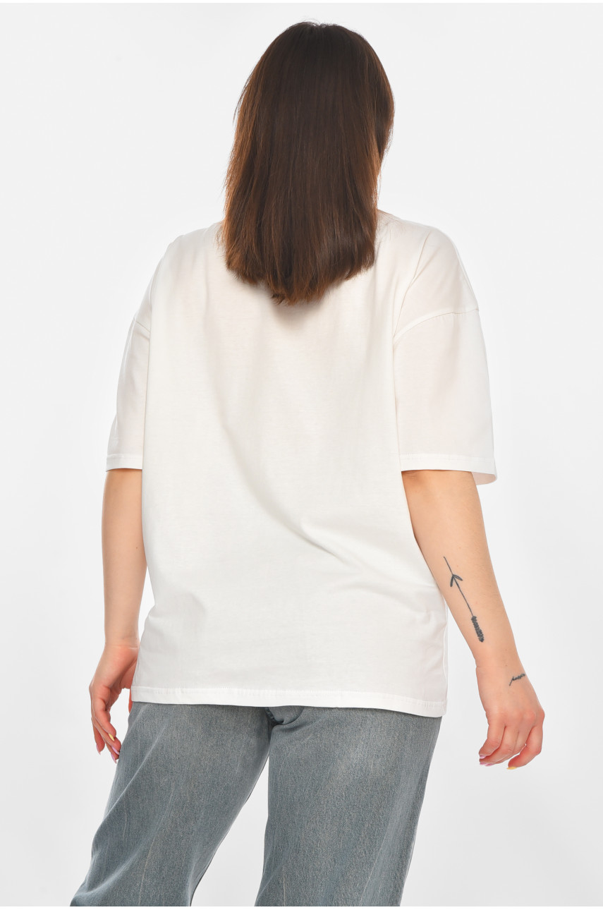 Футболка женская белого цвета с принтом 214 211049