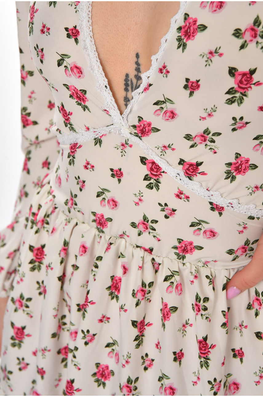 Сукня жіноча білого кольору з квітковим принтом 210 211069
