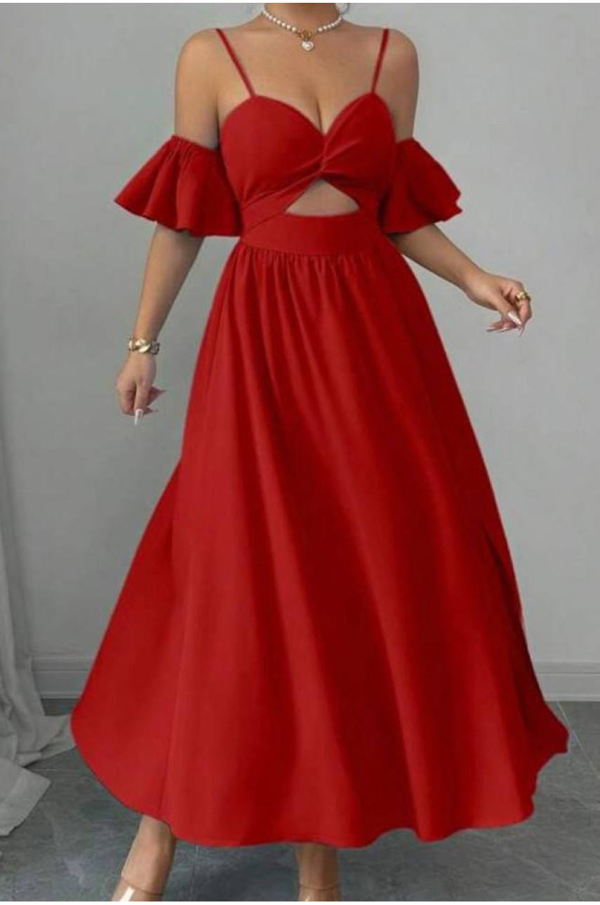 Сукня жіноча однотонна червоного кольору 218 211077