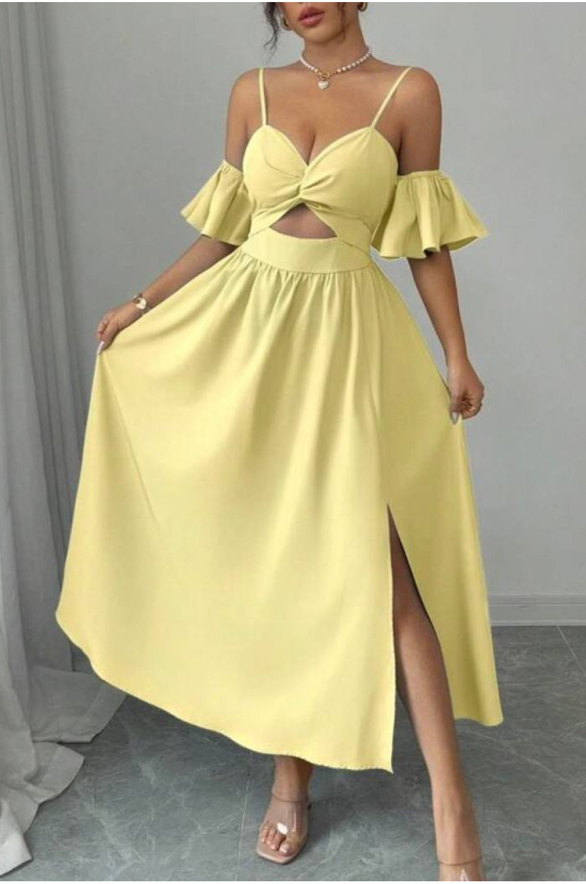 Сукня жіноча однотонна жовтого кольору 218 211081