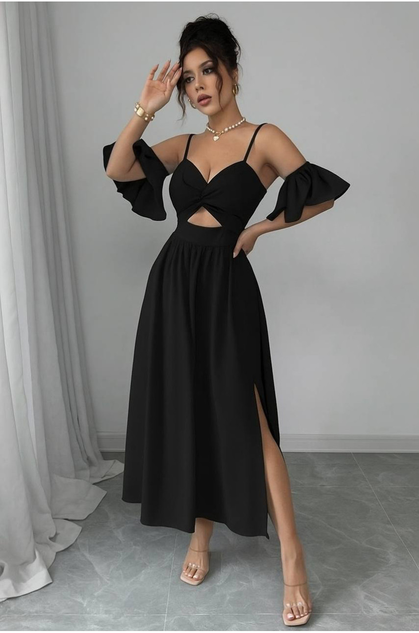 Сукня жіноча однотонна чорного кольору 218 211082