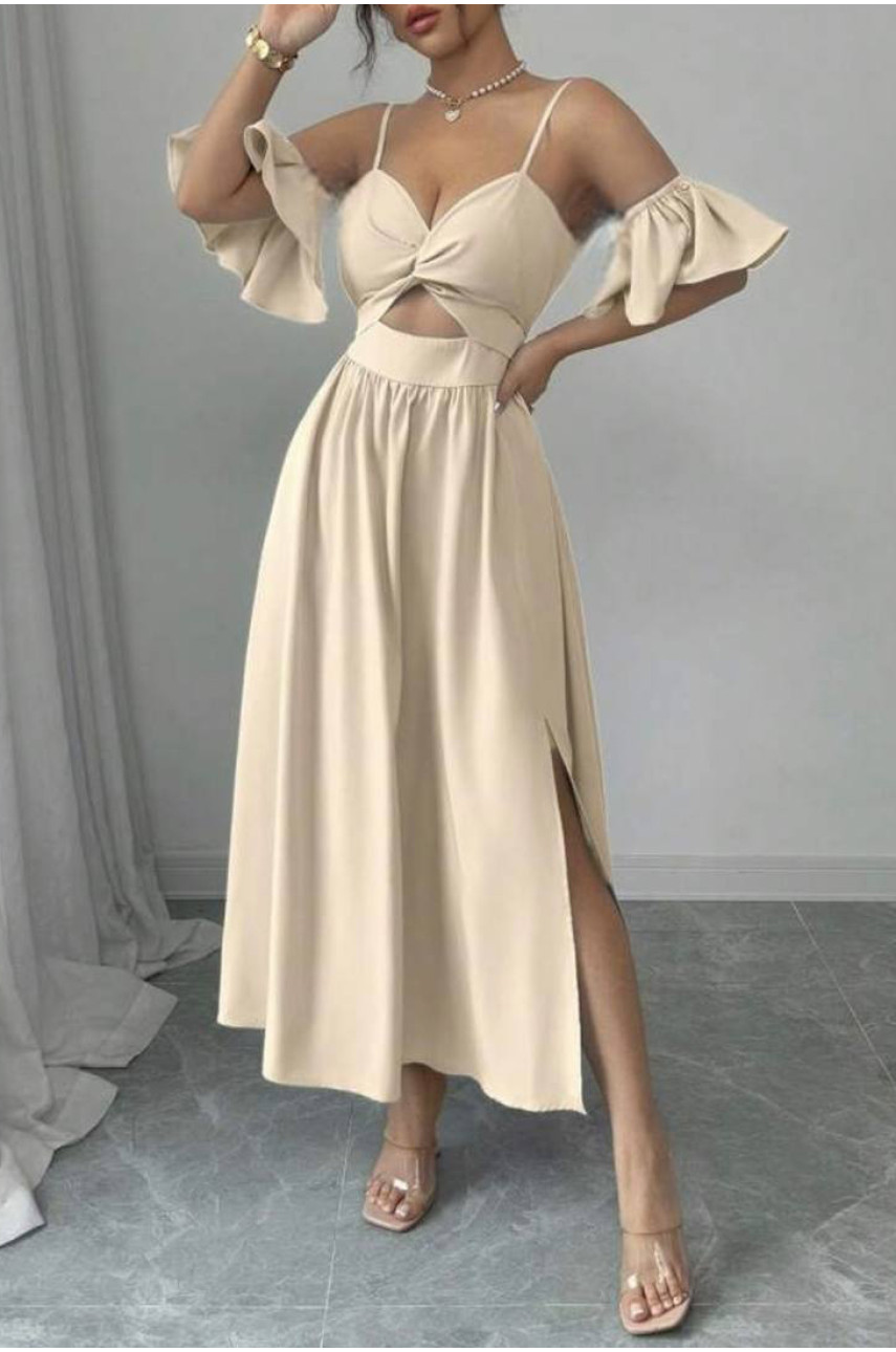 Сукня жіноча однотонна світло-бежевого кольору 218 211086