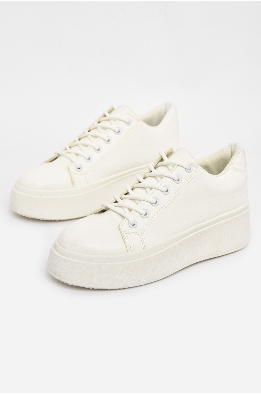 Кроссовки женские белого цвета на шнуровке Уценка 2024-10-2 211095