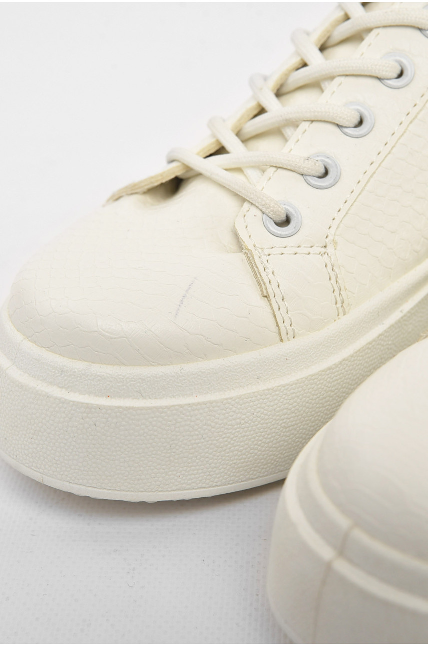 Кроссовки женские белого цвета на шнуровке Уценка 2024-10-2 211095