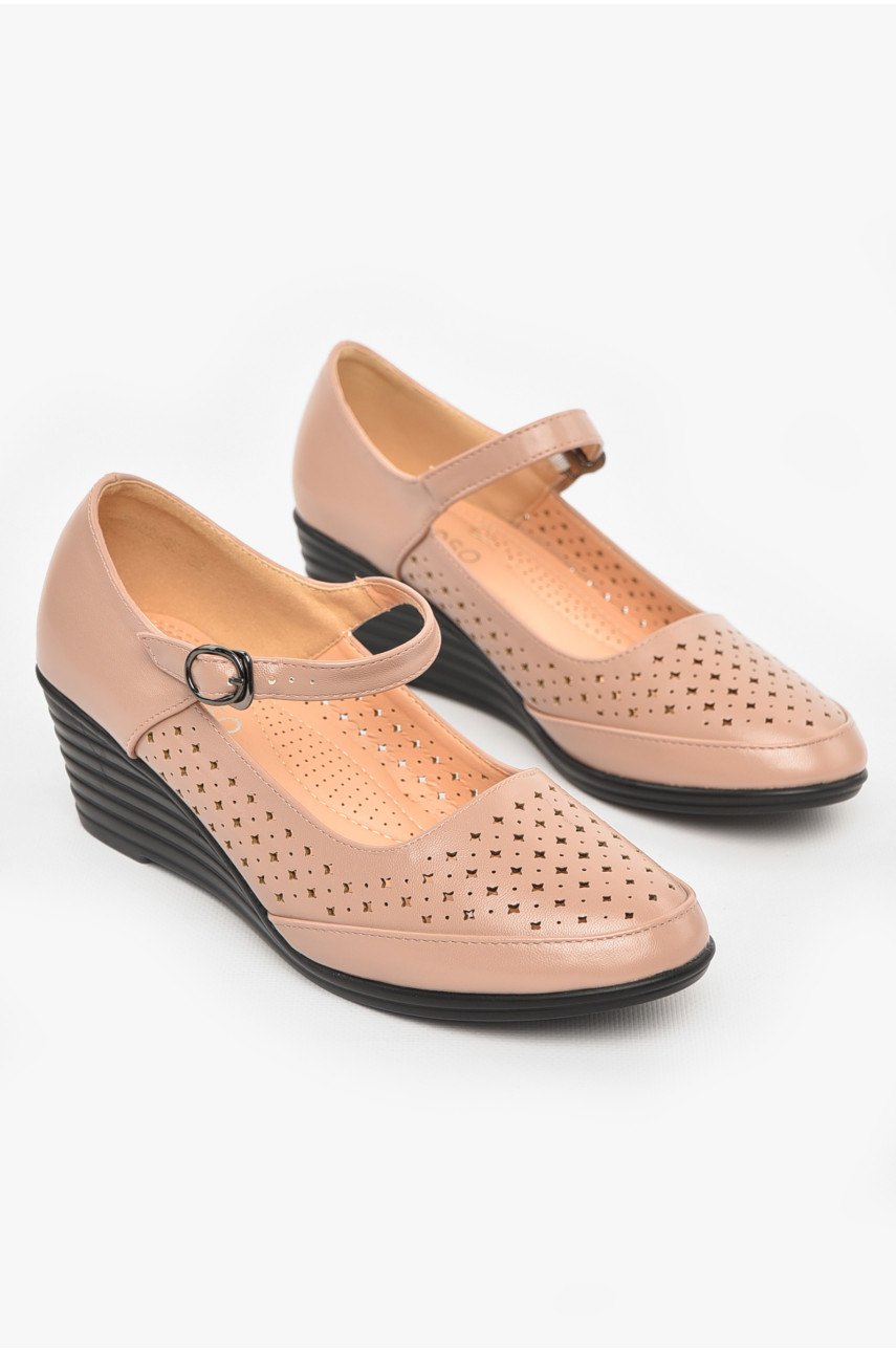 Туфли женские бежевого цвета Уценка 02-3с 211096