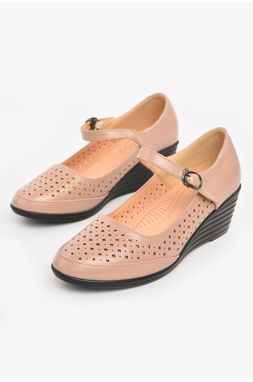 Туфли женские бежевого цвета Уценка 02-3с 211096