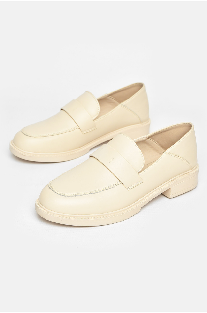 Туфли-лоферы женские бежевого цвета Уценка 92-3 211097