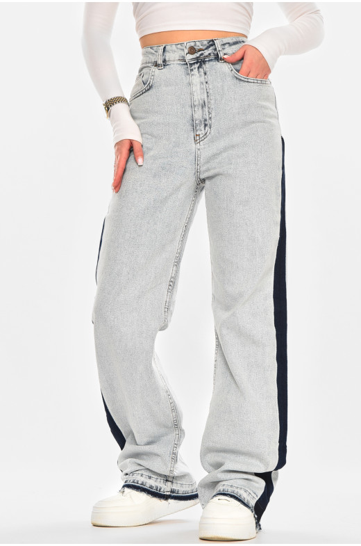 Джинсы женские однотонные голубого цвета Уценка 1048 211099