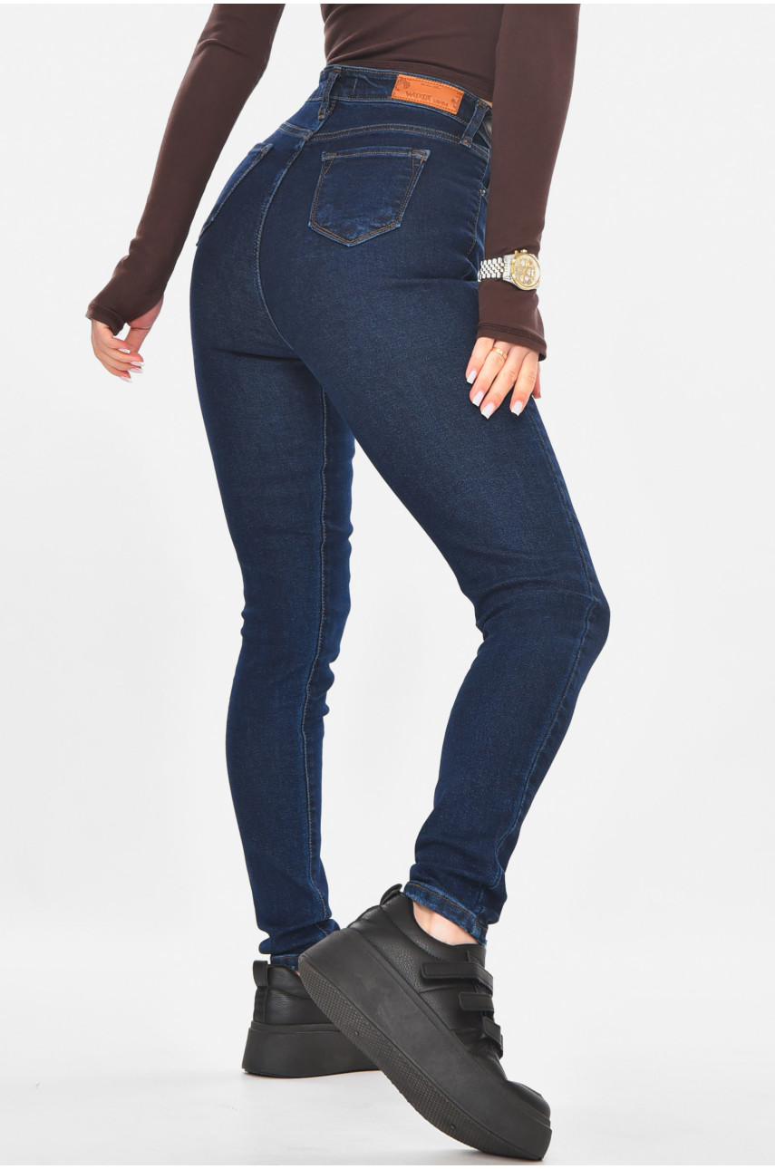 Джинси жіночі однотонні темно-синього кольору Уцінка 0959 211102 Джинси жіночі однотонні темно-синього кольору Уцінка 0959 211102