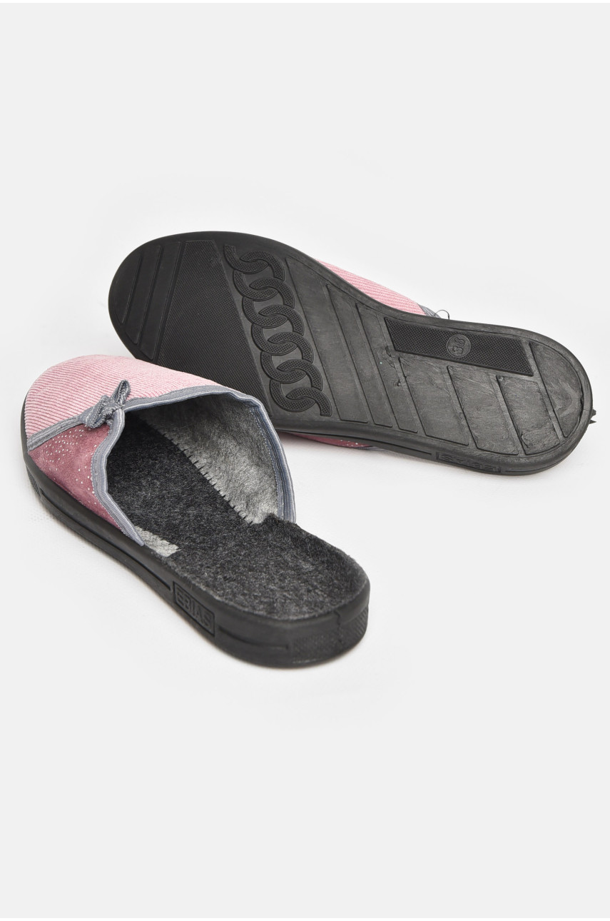 Тапочки женские розового цвета Ебіас бант 211105 Тапочки женские розового цвета Ебіас бант 211105