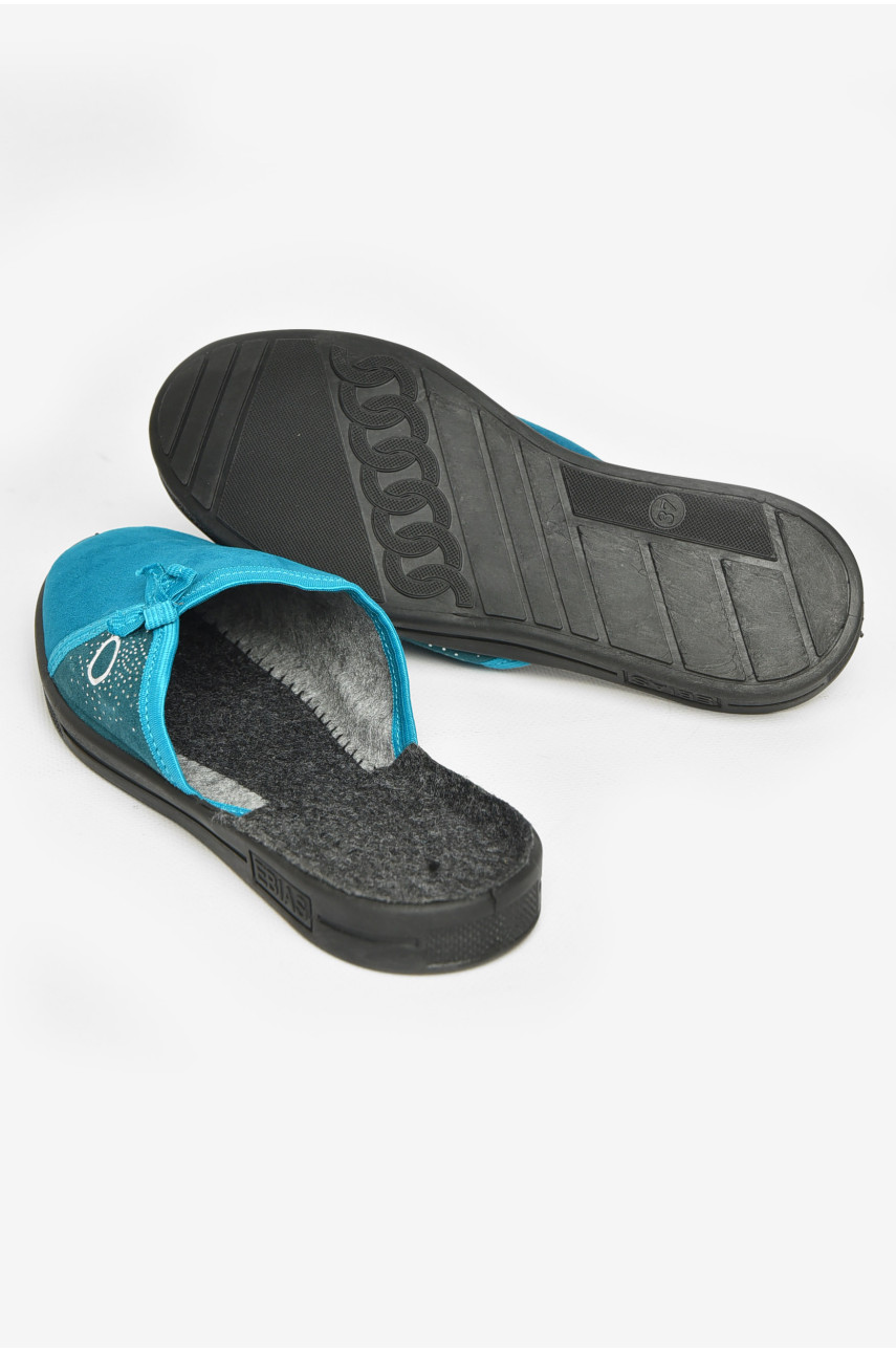 Тапочки женские зеленого цвета Ебіас бант 211108