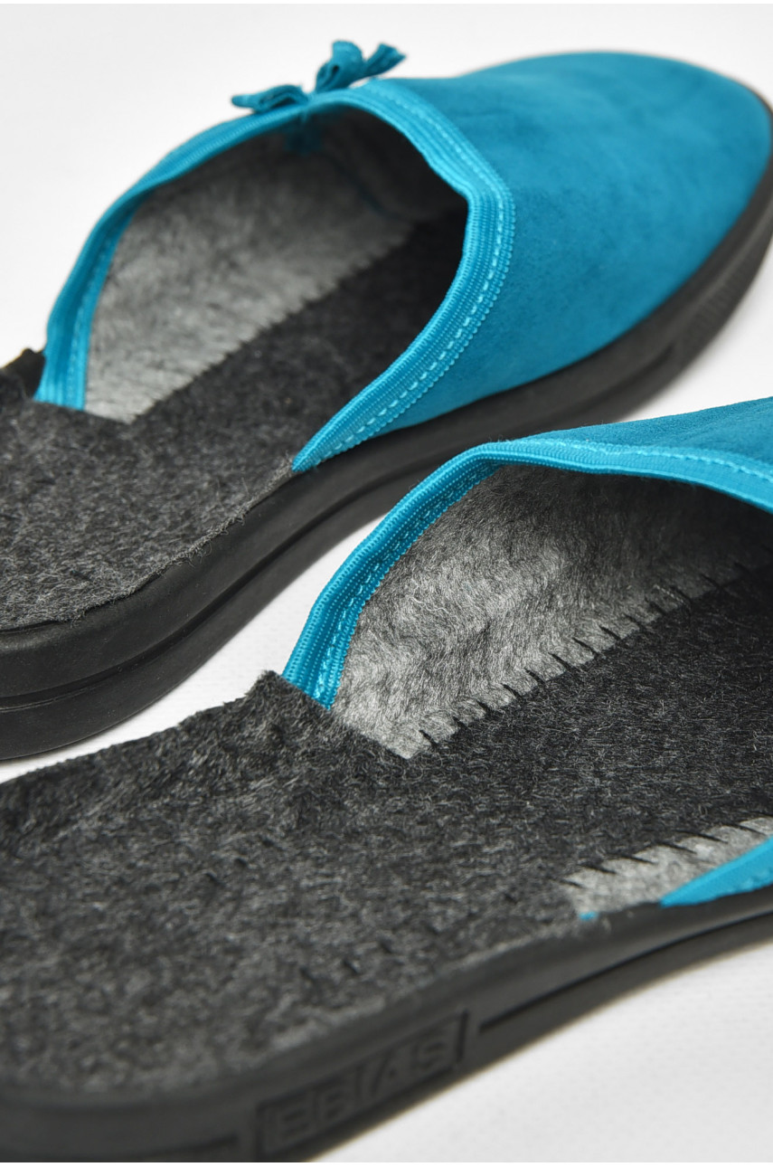 Тапочки женские зеленого цвета Ебіас бант 211108