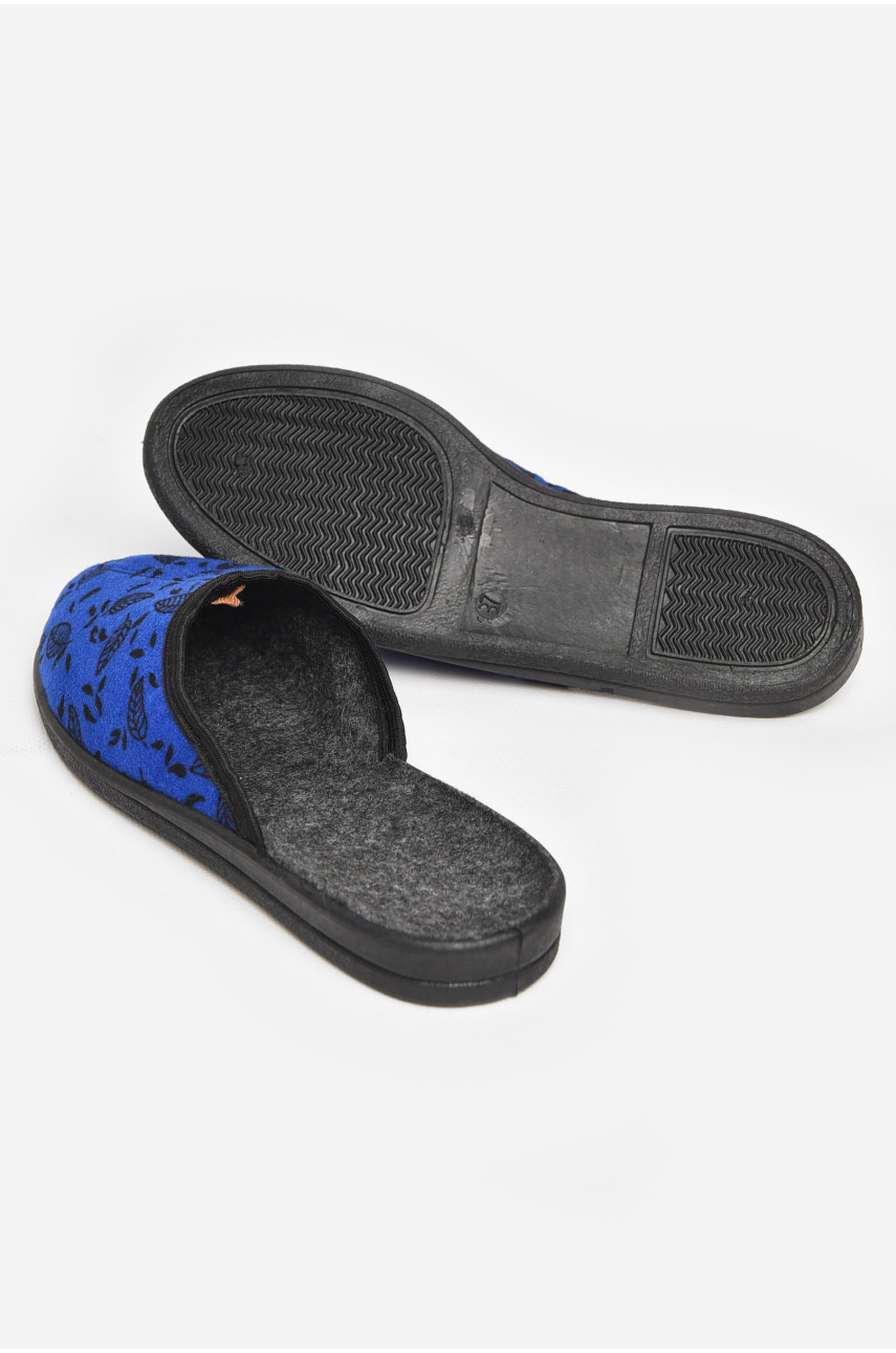 Тапочки женские синего цвета Луцкие 211109