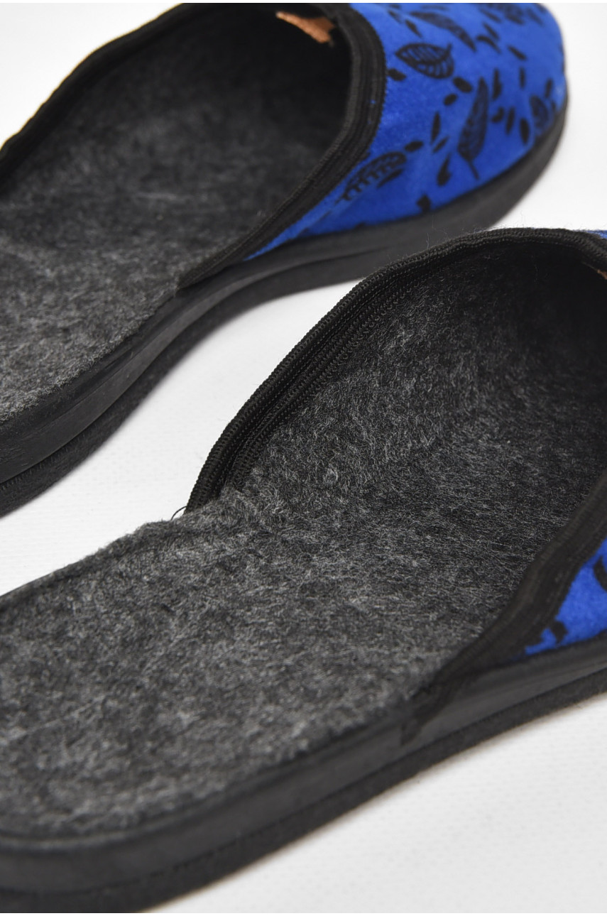 Тапочки женские синего цвета Луцкие 211109