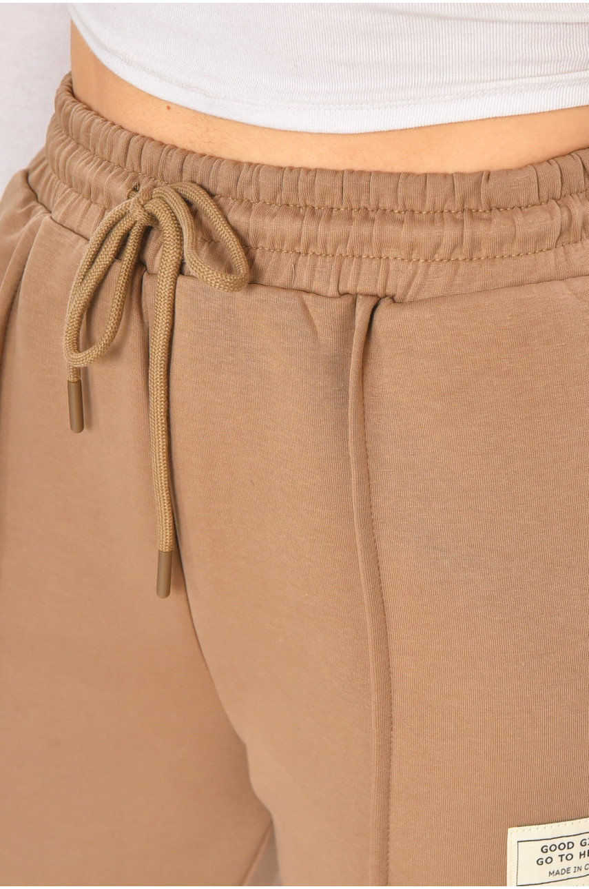 Штани жіночі однотонні бежевого кольору 2759 211131
