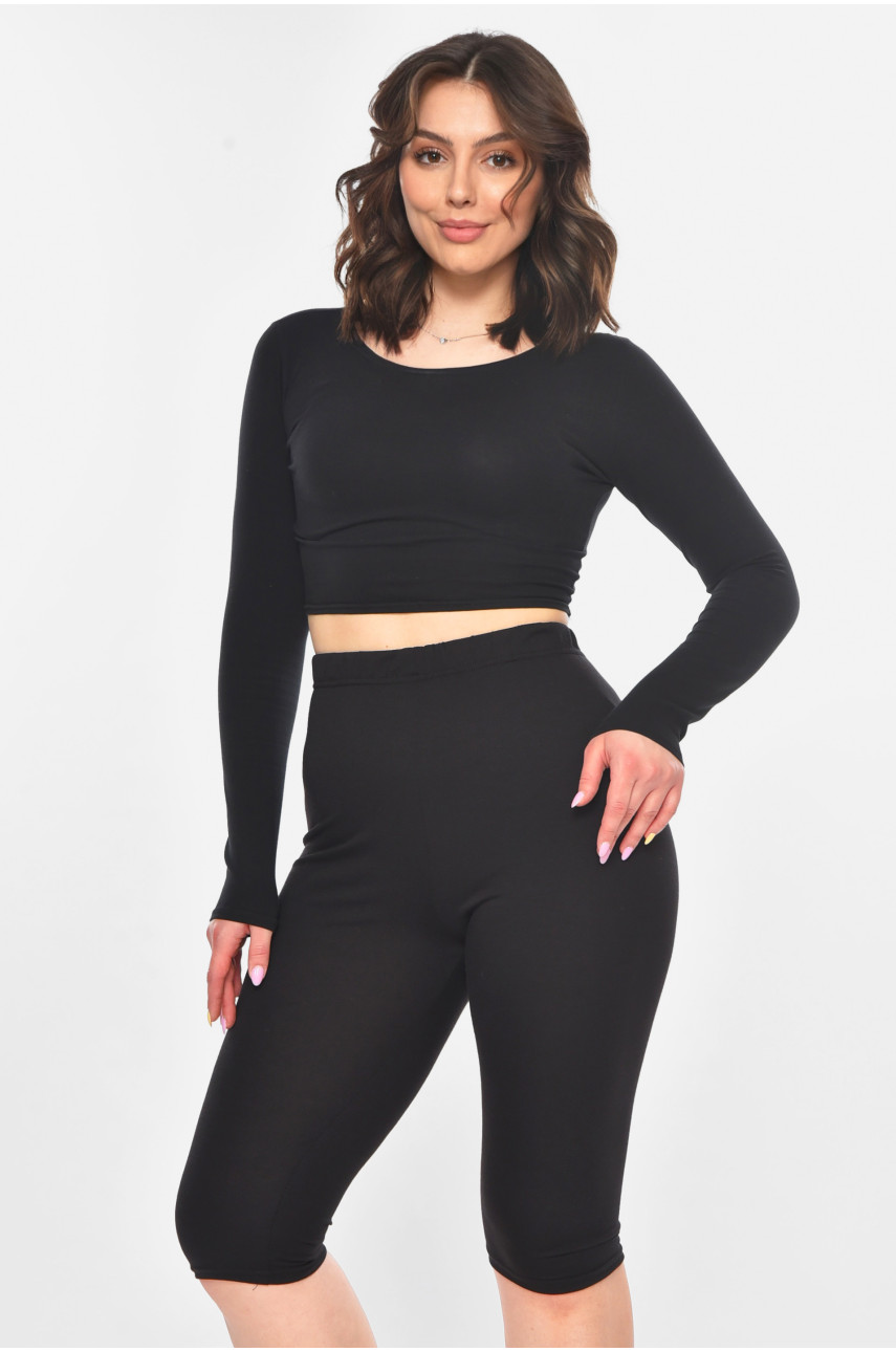 Велосипедки жіночі однотонні чорного кольору 741 211137